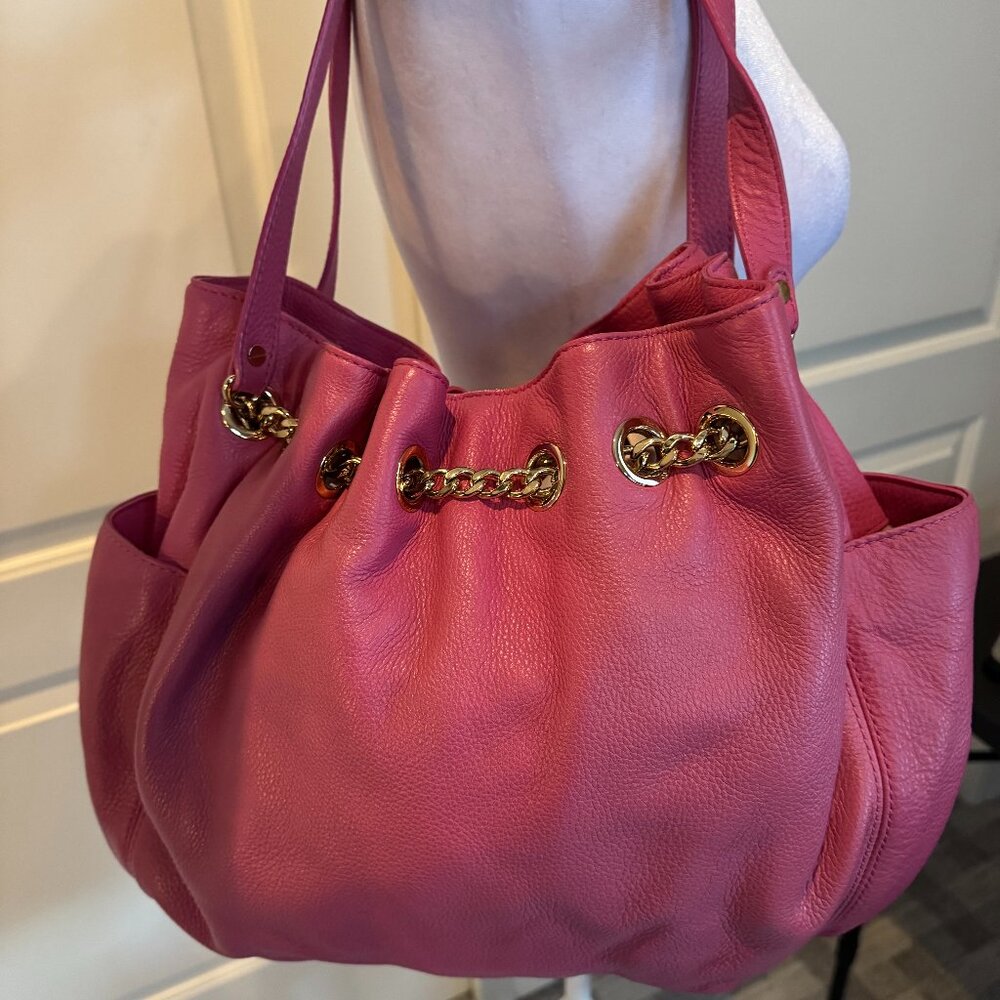 Michael Kors Leather Hobo Bag, Dark Pink, Large - Picture 2 of 5